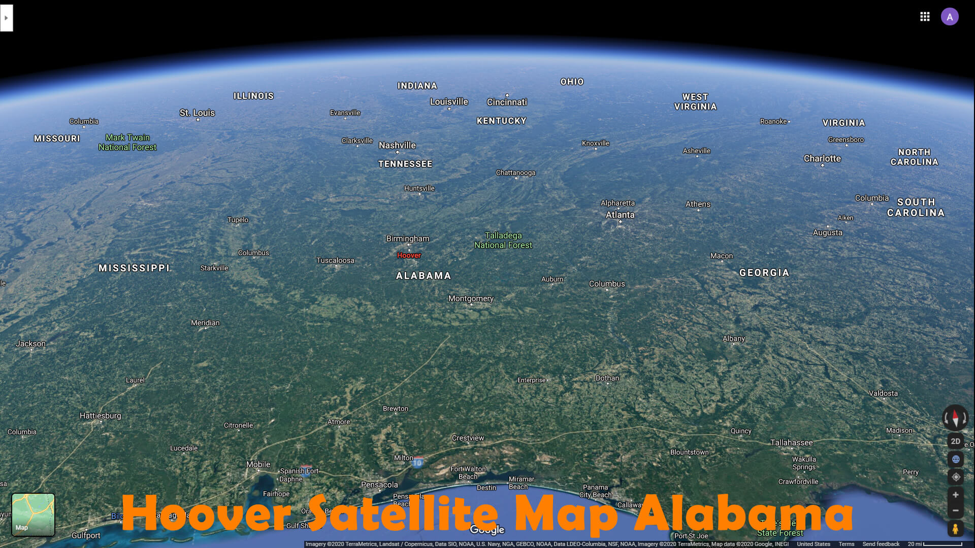 Hoover Satellite Map Alabama